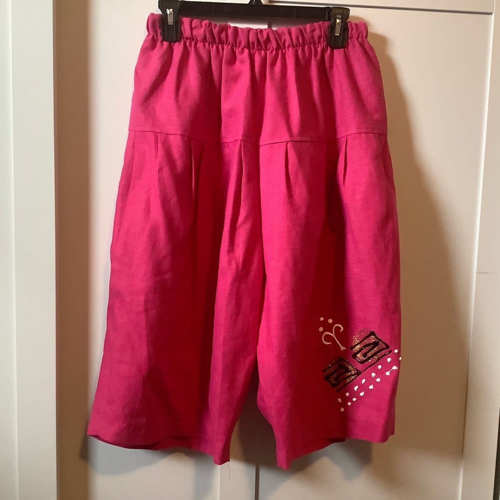 Vintage 1980 pink short flare up size S